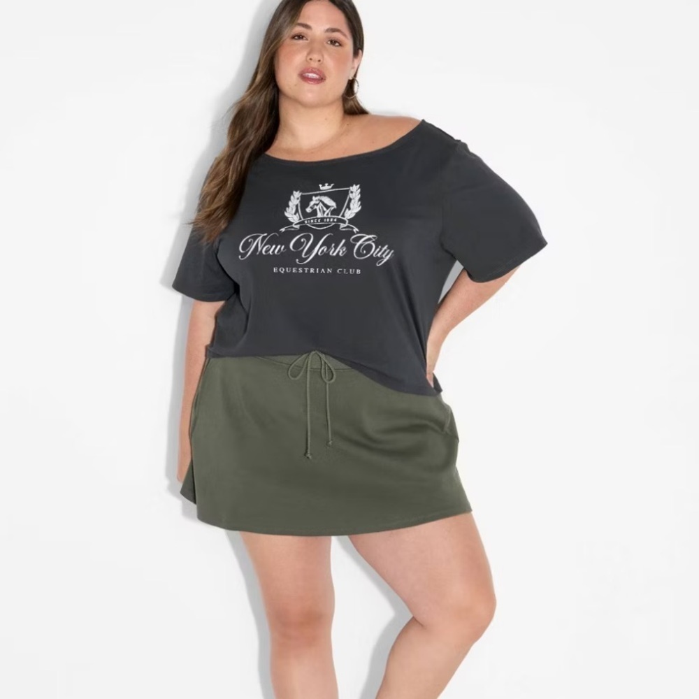 Women's Short Sleeve Off the Shoulder
Boxy T-Shirt - Wild Fable nyc new